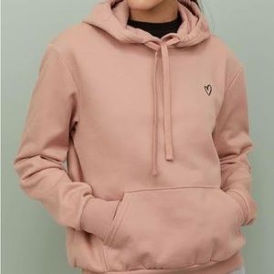 Super Cozy Embroided Heart Divided Hoodie